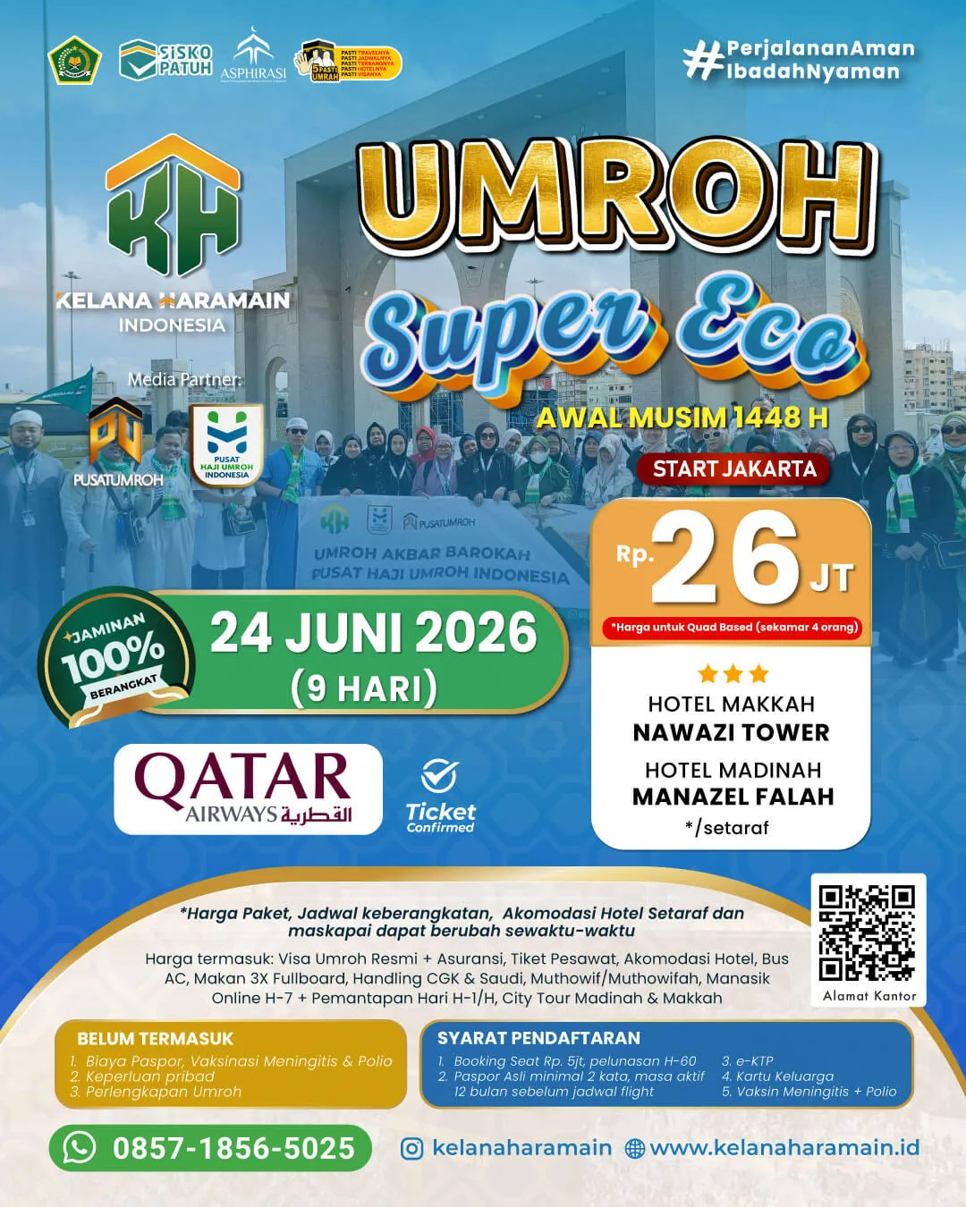 Umroh Super Promo 24 Juni 2026 via Qatar Airways