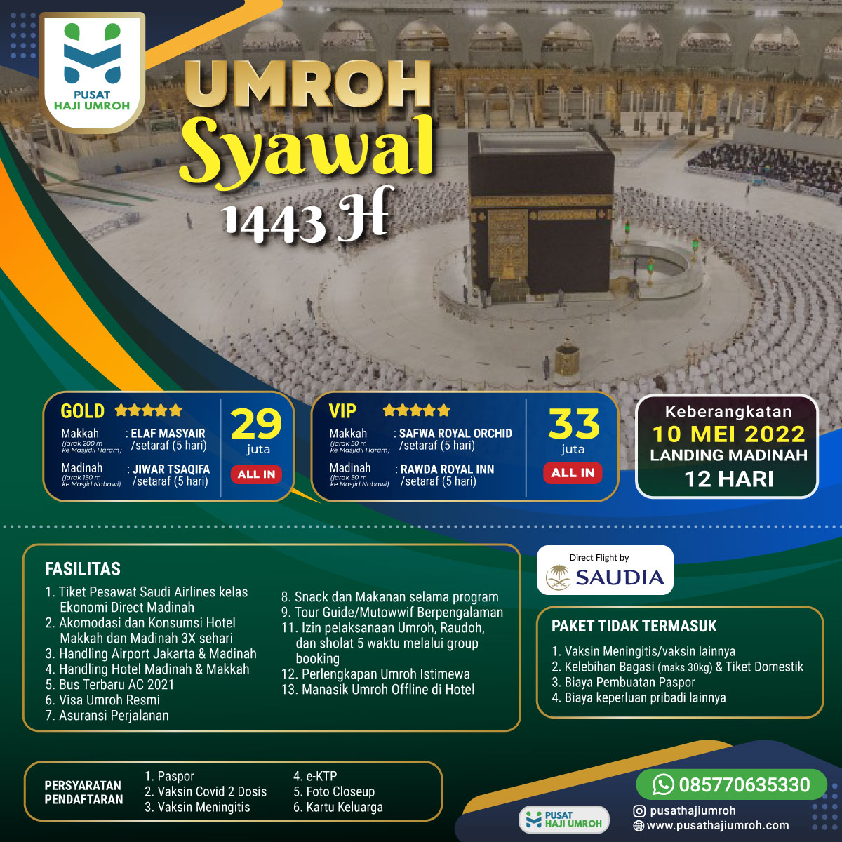 Paket Biaya Umroh Syawal Maret 2026: Libur Idul Fitri di Haramain