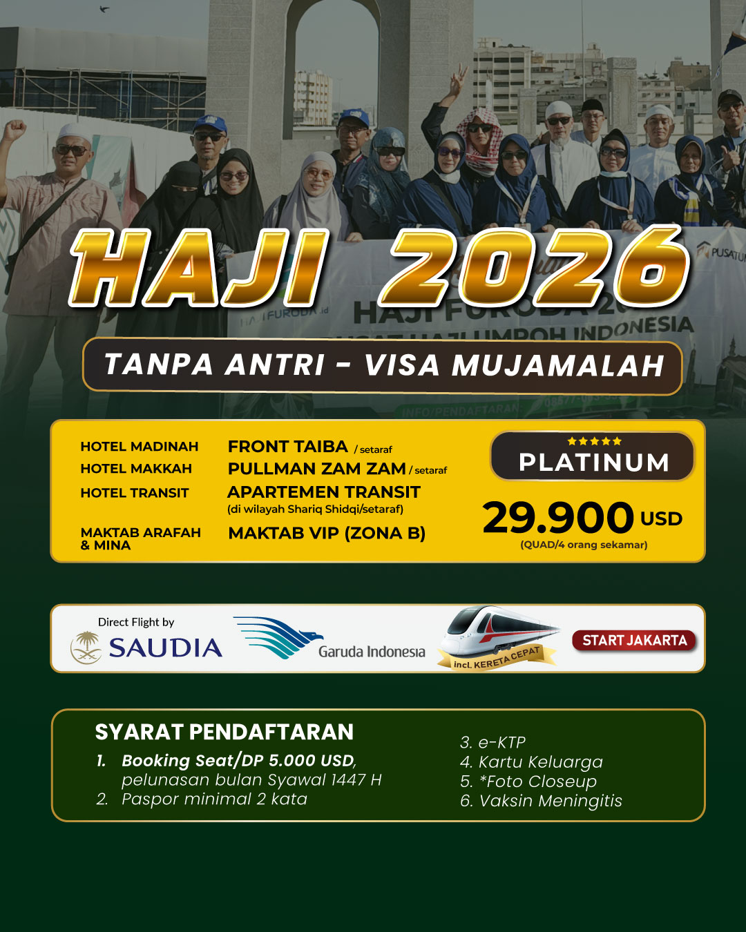 Haji Furoda Mujamalah 2026 Paket Platinum