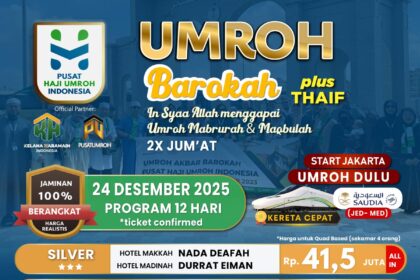 Paket Umroh 24 Desember 2025, 12 Hari rute Makkah (Umroh) dulu