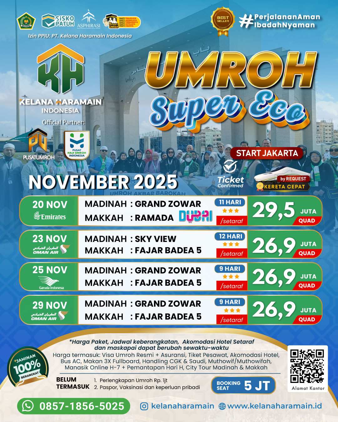 Paket Biaya Umroh Super Eco November 2025