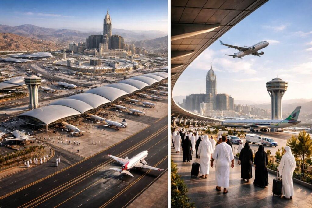 Hasil Visualisasi AI Bandara di Makkah yang di masa mendatang akan memudahkan para jemaah umroh