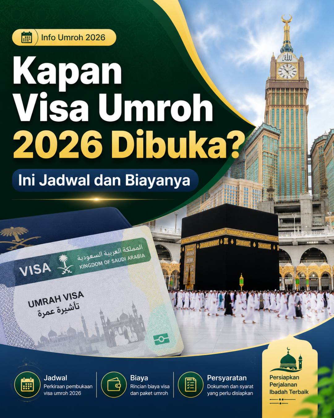 Kapan Visa Umroh 2026 Dibuka? Ini Jadwal dan Biayanya